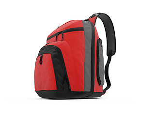 Image showing Red travel rucksack