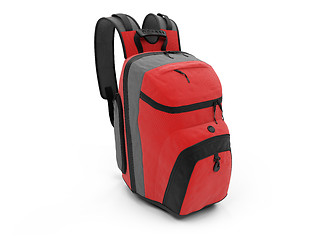 Image showing Red travel rucksack