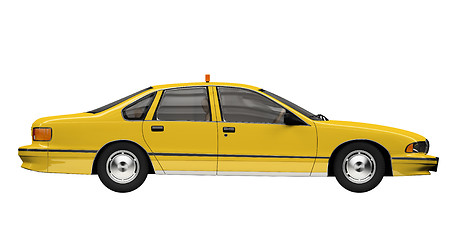 Image showing Yellow taxi isolated over whie