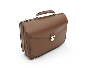 Image showing Brown leather handbag