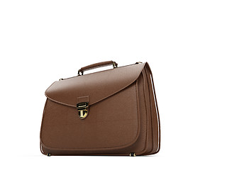 Image showing Brown leather handbag