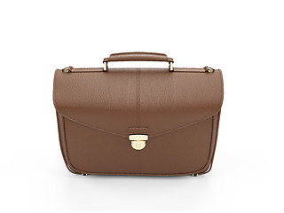 Image showing Brown leather handbag
