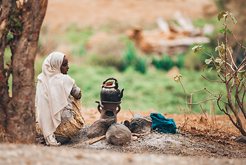 Image showing women preparing bunna coffee, Ethiopia