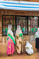 Image showing Celebrating Easter in Bahir Dar, Ethiopia. Men and women fill the streets, with women adorned in white scarves, reflecting the cultural traditions and festive atmosphere of the occasion.