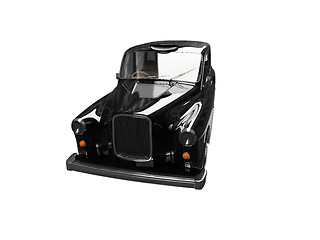 Image showing Black taxi isolated over white