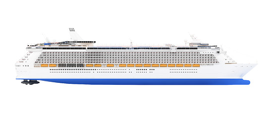 Image showing Cruise ship isolated side view