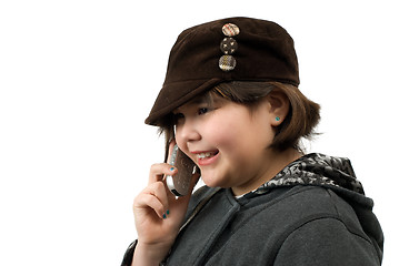 Image showing Child Using Cell Phone