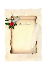 Image showing Letter to Santa Claus Christmas Eve Design on Parchment Paper 