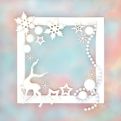 Image showing Christmas North Pole Abstract Background Frame Design