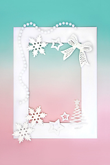 Image showing Festive Christmas North Pole Decorative Background Border