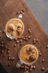 Image showing Iced coffee in glass jars