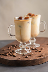 Image showing Iced coffee in glass jars