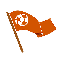 Image showing Football Fans Waving Flag With Soccer Ball Icon