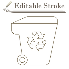 Image showing Garbage Container With Recycle Sign Icon