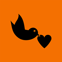 Image showing Dove With Heart Icon