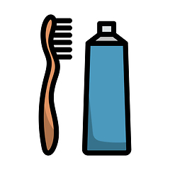 Image showing Toothpaste And Brush Icon