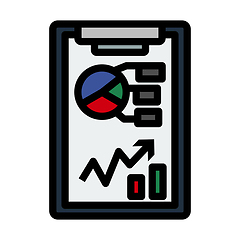 Image showing Writing Tablet With Analytics Chart Icon