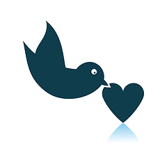 Image showing Dove With Heart Icon