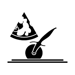 Image showing Pizza With Knife Icon