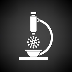 Image showing Research Coronavirus By Microscope Icon