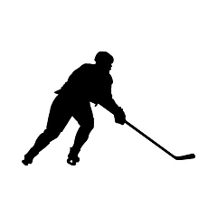 Image showing Hockey Player Silhouette