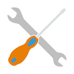 Image showing Wrench And Screwdriver Icon