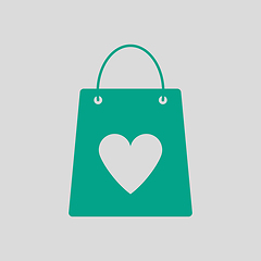 Image showing Shopping Bag With Heart Icon