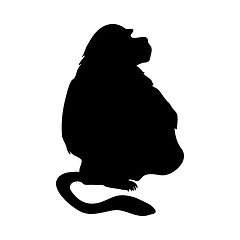 Image showing Baboon-like Ape Silhouette