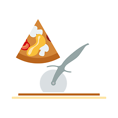 Image showing Pizza With Knife Icon