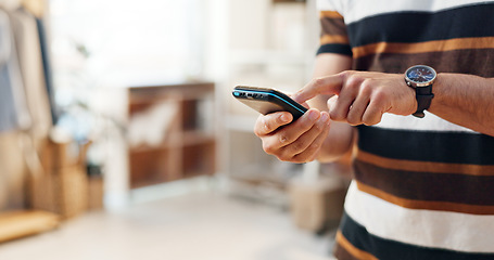 Image showing Closeup, man and machine with payment, employee and transaction with connection, network and ecommerce. Person, hands or economy with transfer, worker and entrepreneur with finance, app or consultant