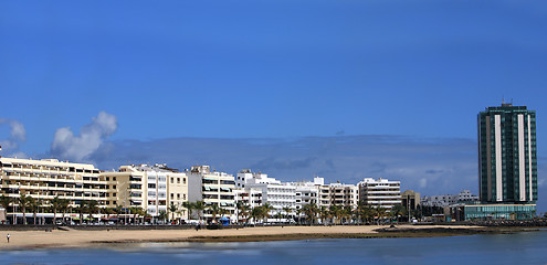 Image showing Panorama of the capital of Lanzarote, Arrecife,