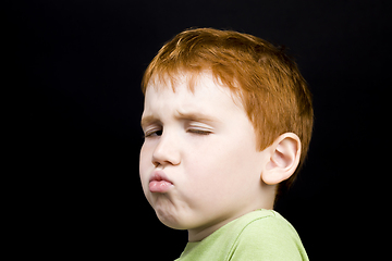 Image showing boy with emotions of discontent on his face