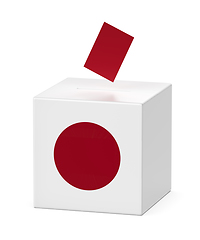 Image showing Ballot box with the national flag of Japan