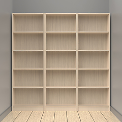 Image showing Empty wooden bookcases