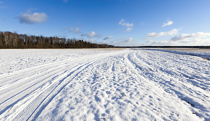 Image showing winter road with ruts