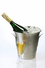 Image showing Champagne in a cooler