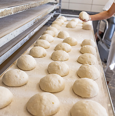 Image showing Bread dough in bakery