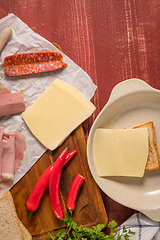 Image showing Francesinha on plate preparations