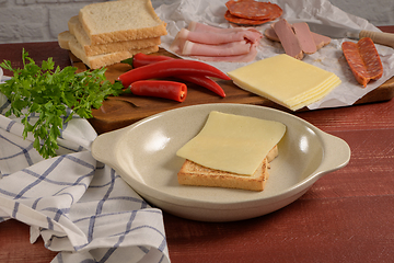 Image showing Francesinha on plate preparations