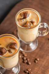 Image showing Iced coffee in glass jars