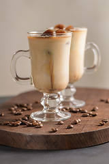 Image showing Iced coffee in glass jars