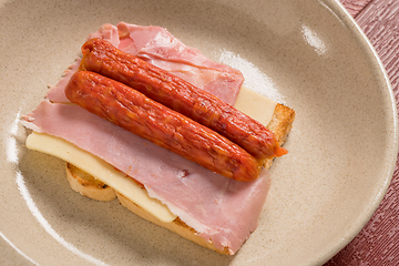 Image showing Francesinha on plate preparations