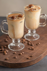 Image showing Iced coffee in glass jars