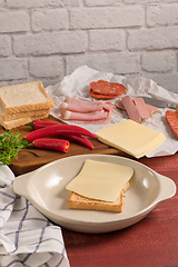 Image showing Francesinha on plate preparations