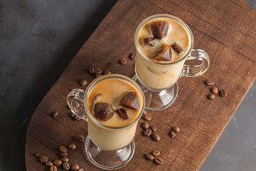 Image showing Iced coffee in glass jars