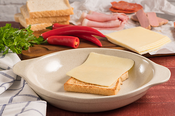 Image showing Francesinha on plate preparations