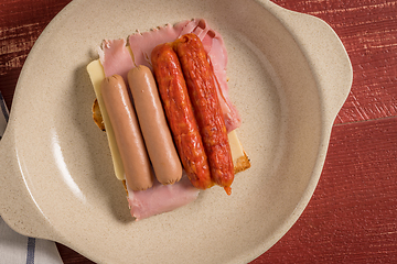 Image showing Francesinha on plate preparations