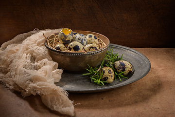 Image showing Fresh quail eggs