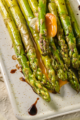 Image showing Asparagus cooked with egg 