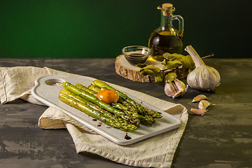 Image showing Asparagus cooked with egg 